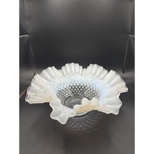 Vintage‎ Fenton Opalescent Hobnail Ruffled Bowl